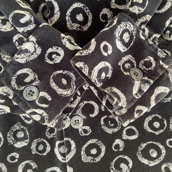 Vintage True Grit Men’s L Lustre Cotton Velvet Button Up Shirt Black  Silver USA - Picture 8 of 16
